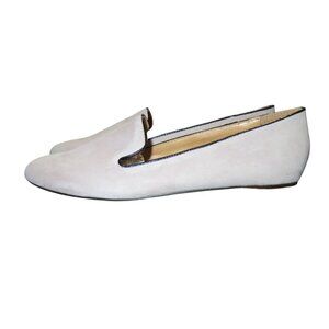 J CREW Addie Italian Suede Leather loafers in Grey Size 8.5